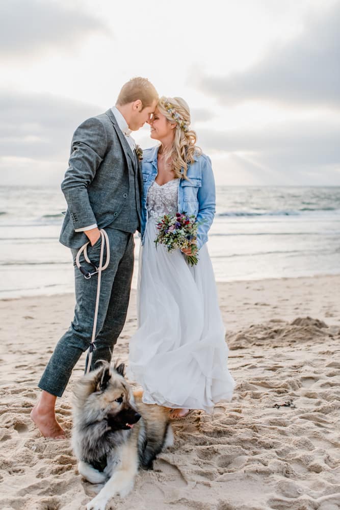 Sonnenuntergang am Meer auf Sylt beim Brautpaarfotoshooting